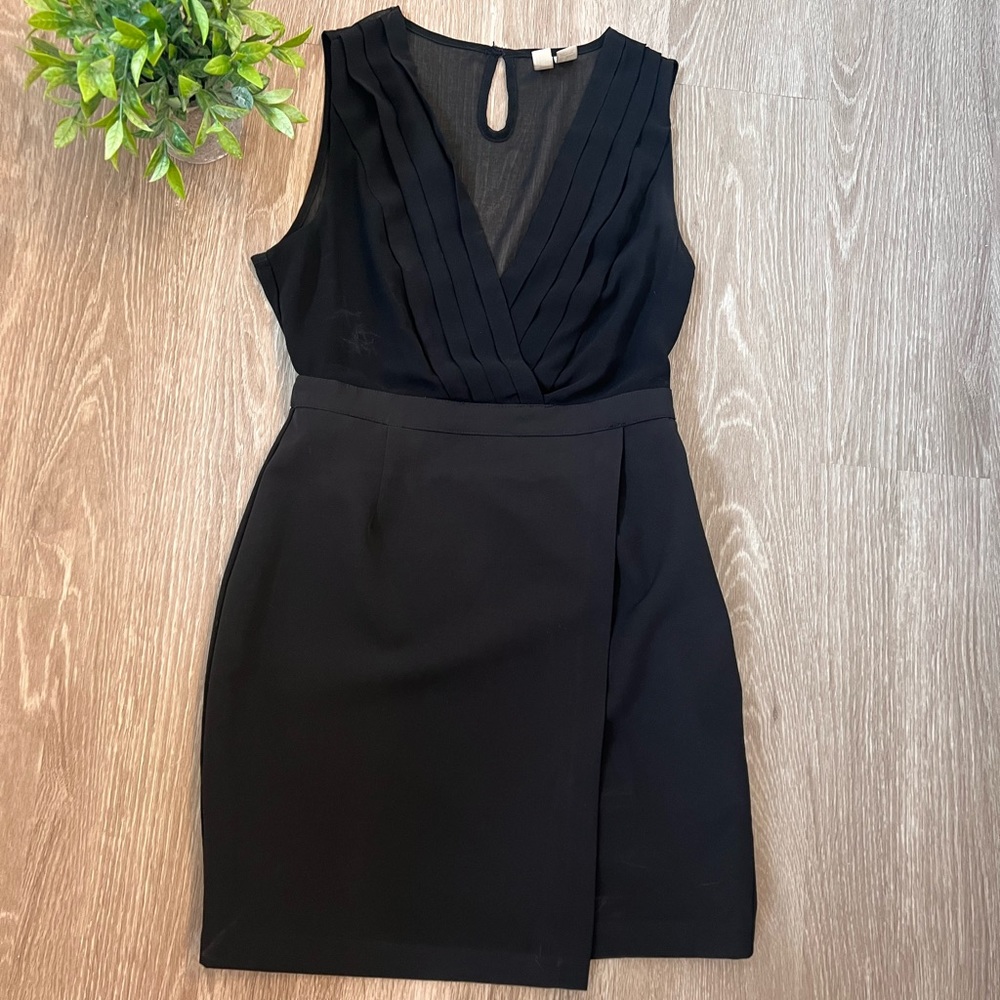Black minidress with mesh back
